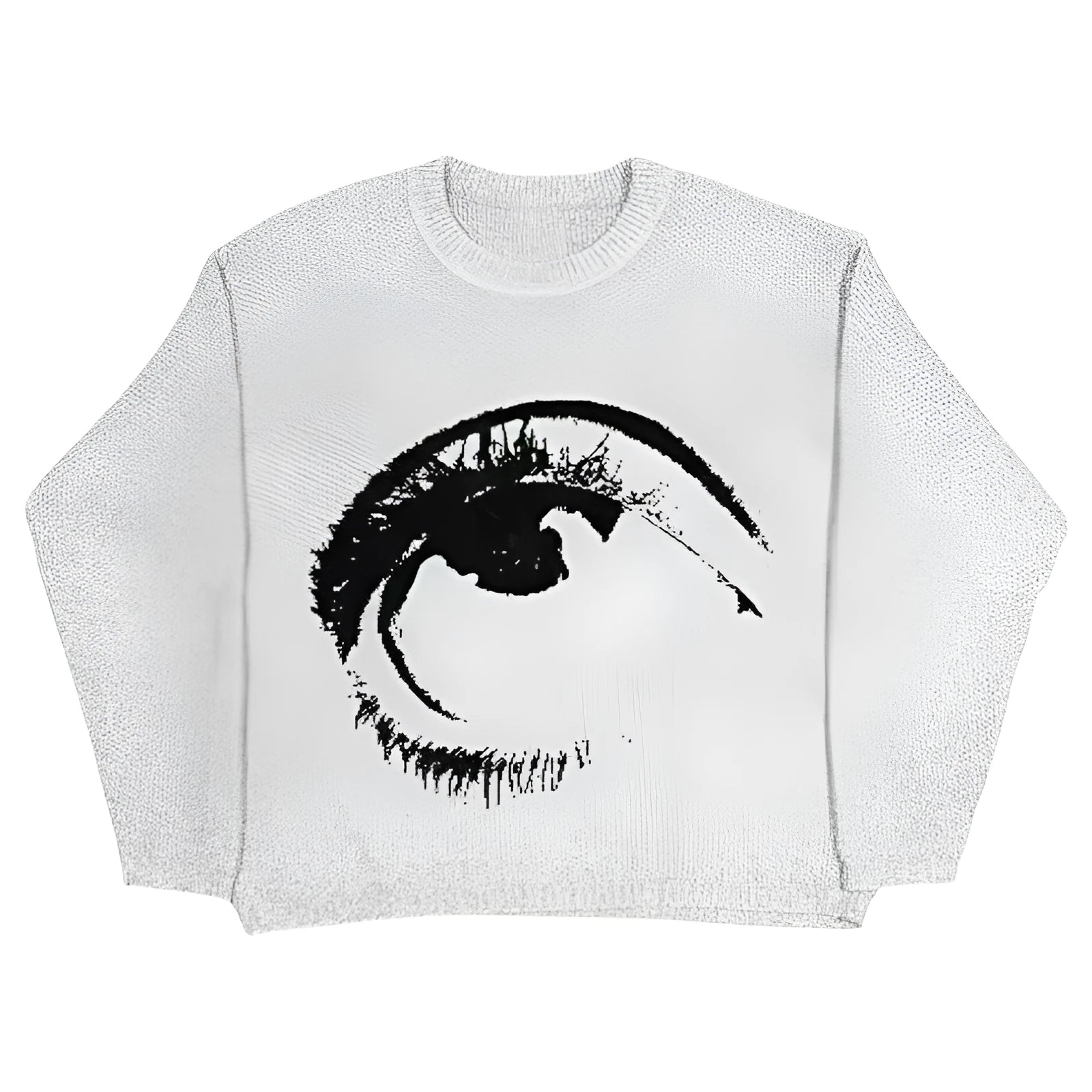 Round neck cotton pullover sweater in Punk Hip Hop street style