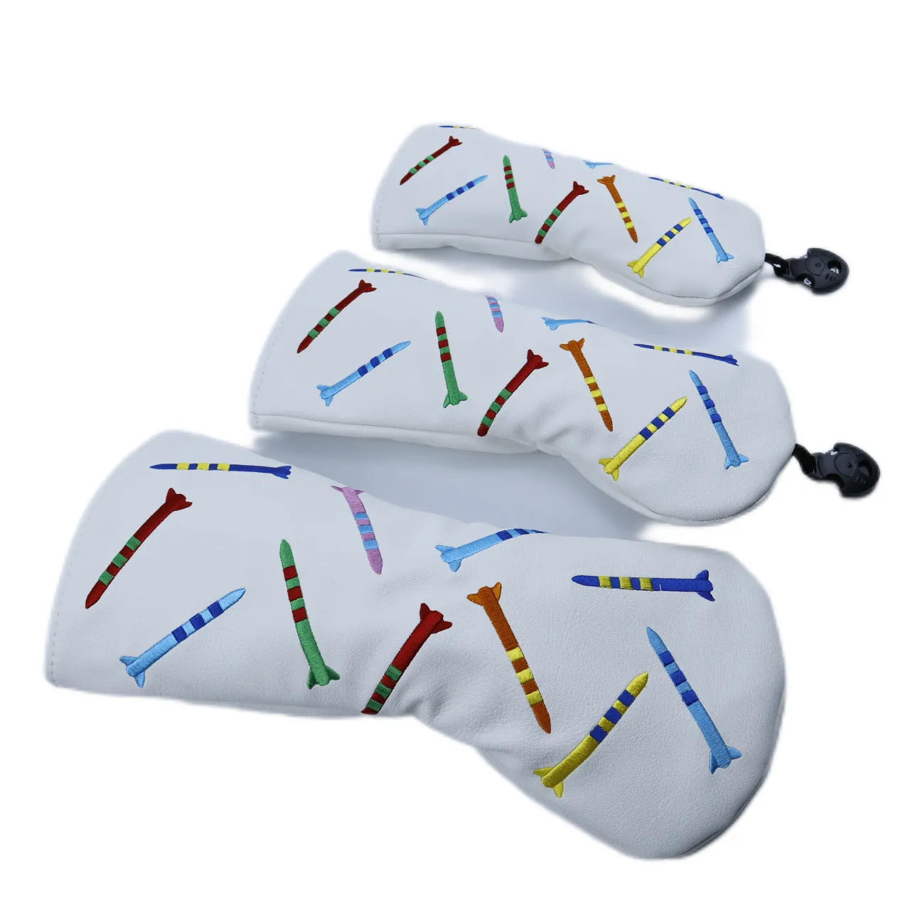 Set of golf wooden training poles in three different sizes for multi-sport use
