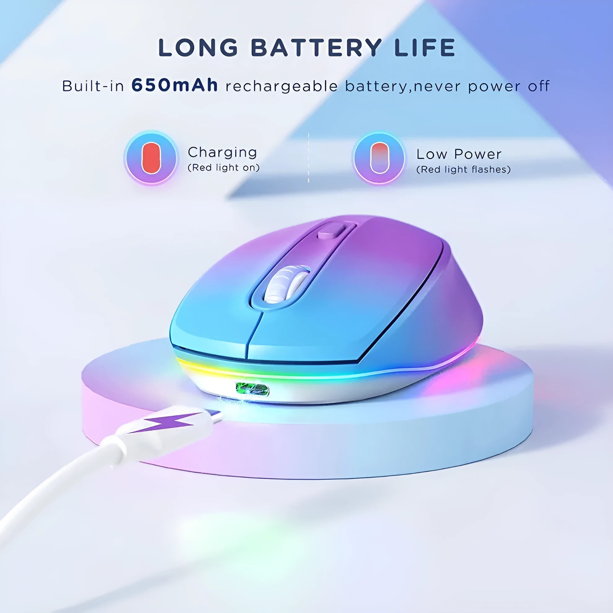 24g wireless optical mouse with rechargeable battery in choice of seven colours