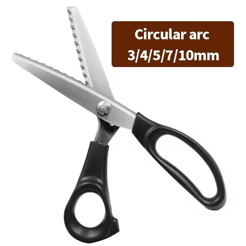 Stainless steel wave tooth saw scissors for fabric cutting in household sewing use