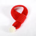 Polyester dog scarf for autumn and winter in red and white, suitable for small to large dogs