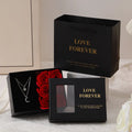 Korean style gift box containing six red soap roses with a matching handbag.