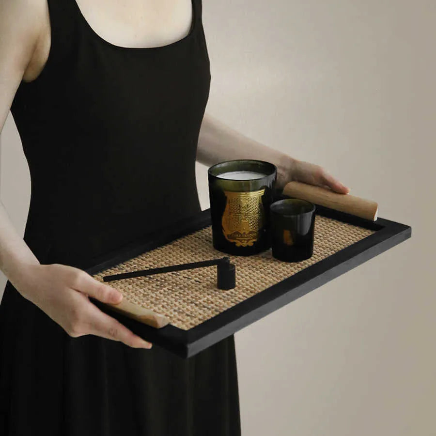 Pine wood compartment dining tray in large and small size options for organised serving