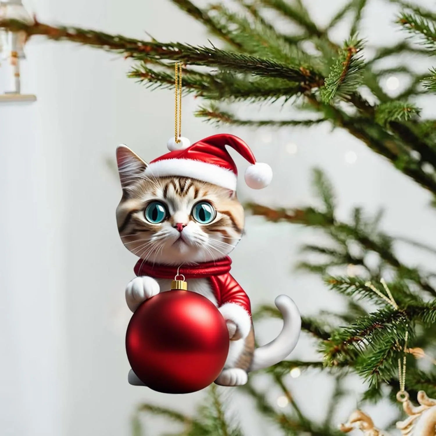 Creative kitty cartoon automobile hanging ornament for Christmas car interior decoration in acrylic organic glass