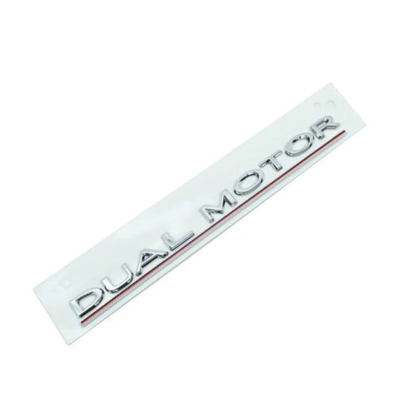ABS plastic performance label sticker for Tesla Model 3 bumper in matte black and silver colour options.