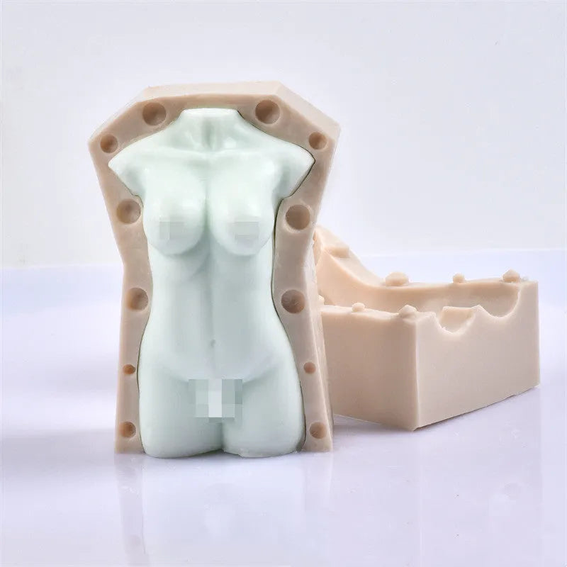 Clear silicone mould showing geometric shape with small 10cm and large 14cm sections for candle and plaster making