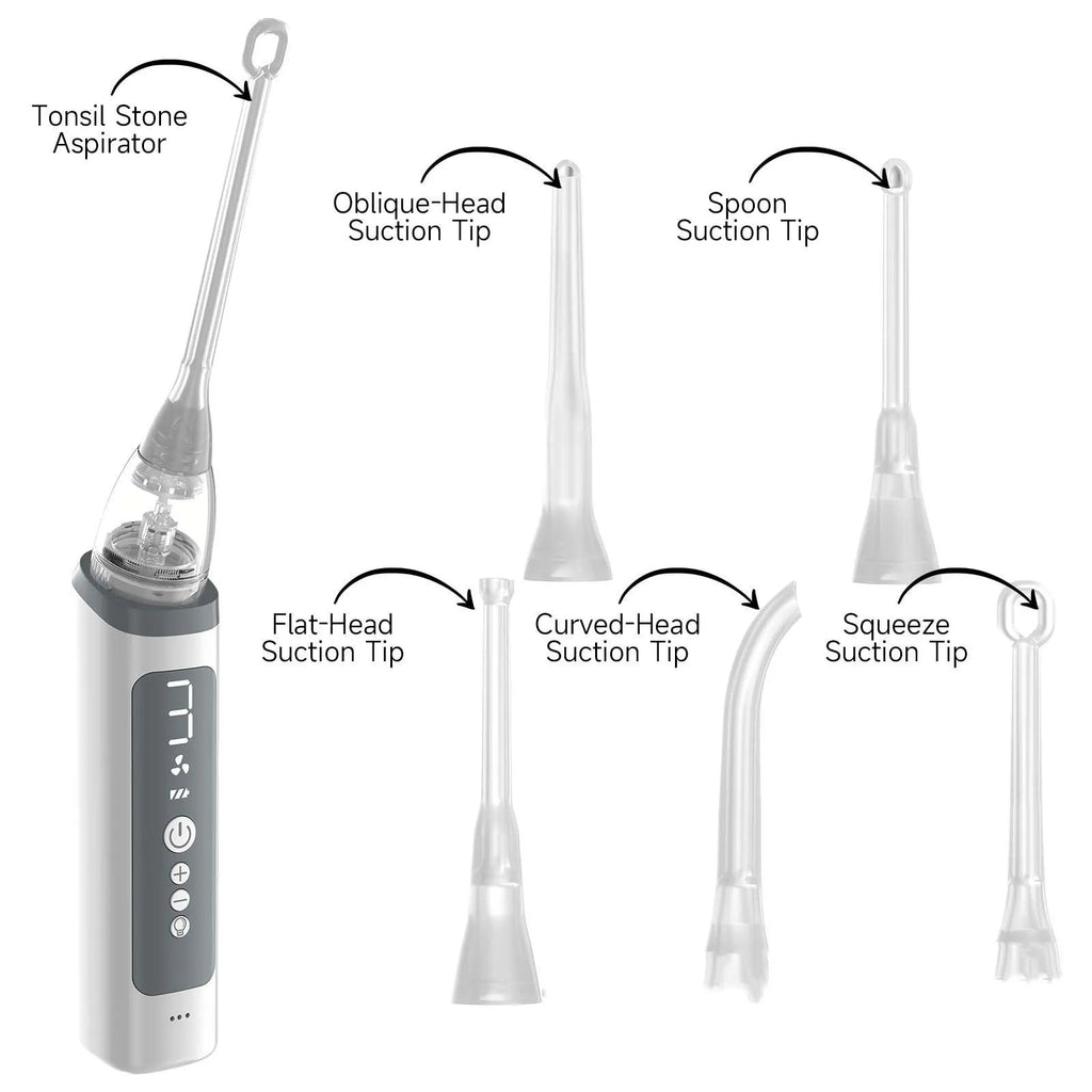 Cross-border tonsillar extractor oral cleaning tools in milky white for dental stone removal