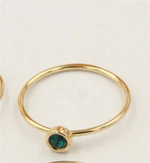 14K gold plated knuckle ring with cubic zirconia stones in multiple colours for DIY jewellery making