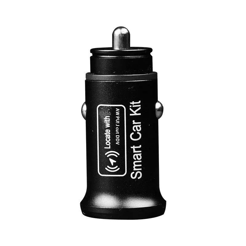 Black ABS car GPS tracker device designed to plug into a vehicle's 12V charger socket.