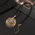 Gold geometric plaid pendant necklace with textured snakeskin chain adjustable from 51cm to 80cm