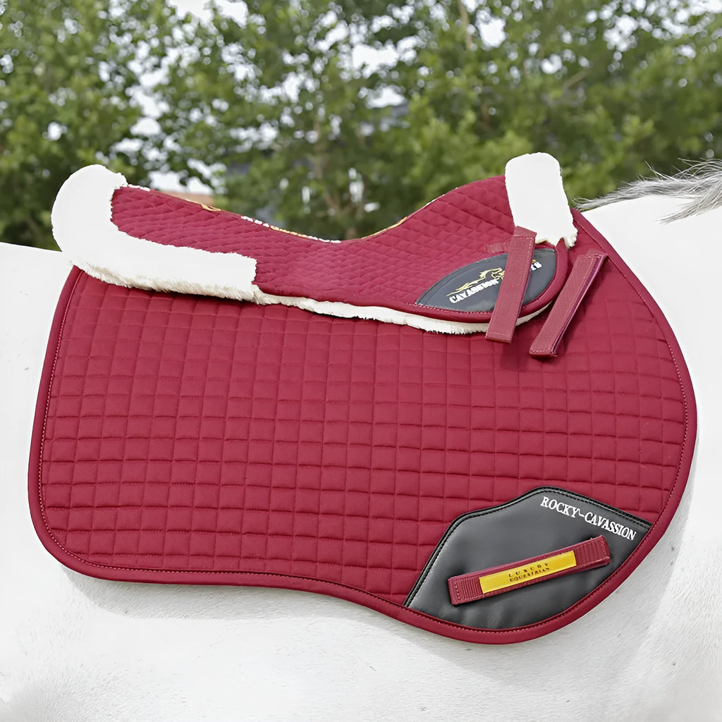 Riding shock absorption wool saddle pad for equestrian and cycling with waist protection