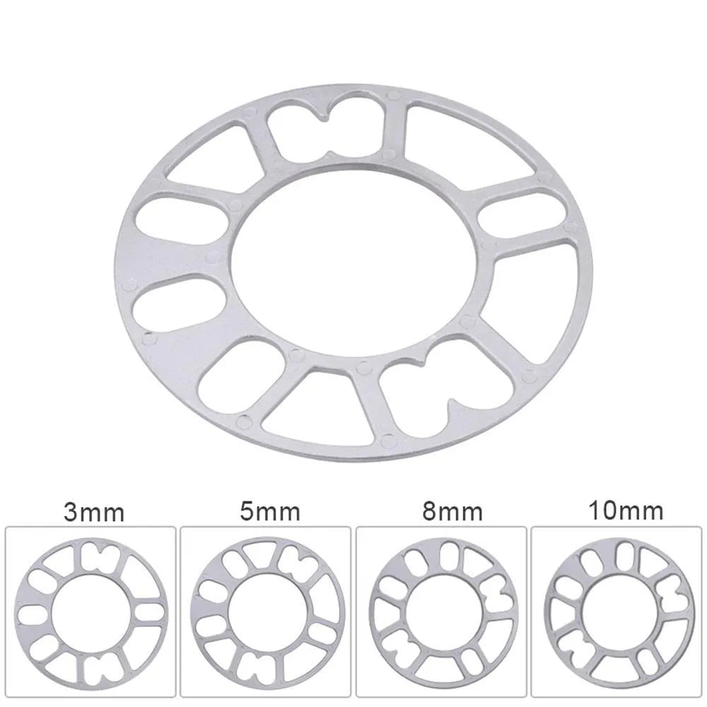 Automotive wheel hub widening gasket for ET offset adjustment in 3mm, 5mm, 8mm, and 10mm thickness options