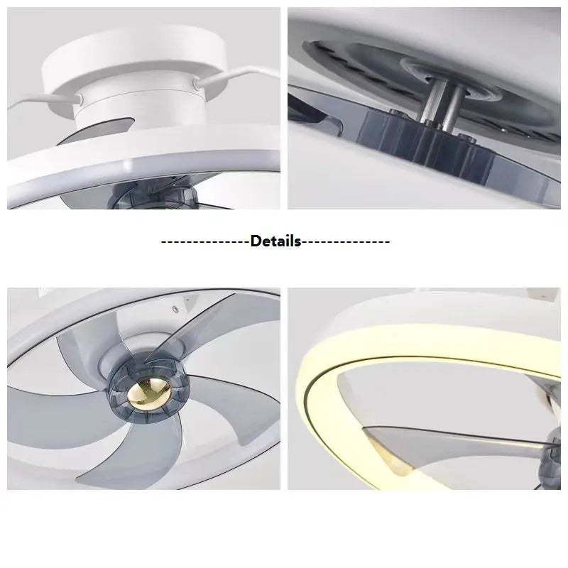 500mm diameter overhead fan lamp with integrated light in modern simple design