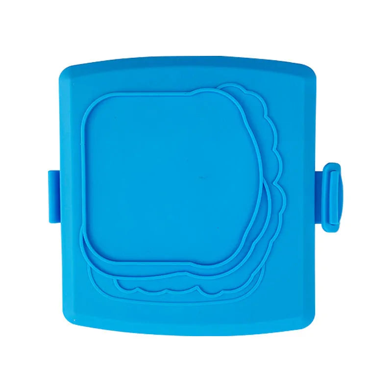 Red silicone baking tray with anti-scald protection and included gloves