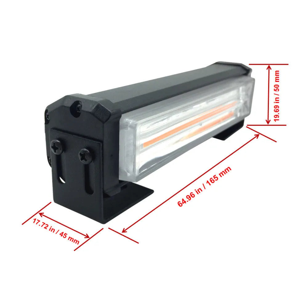 Yellow 9W COB LED strobe warning light with aluminium alloy housing for 12-24V vehicle systems