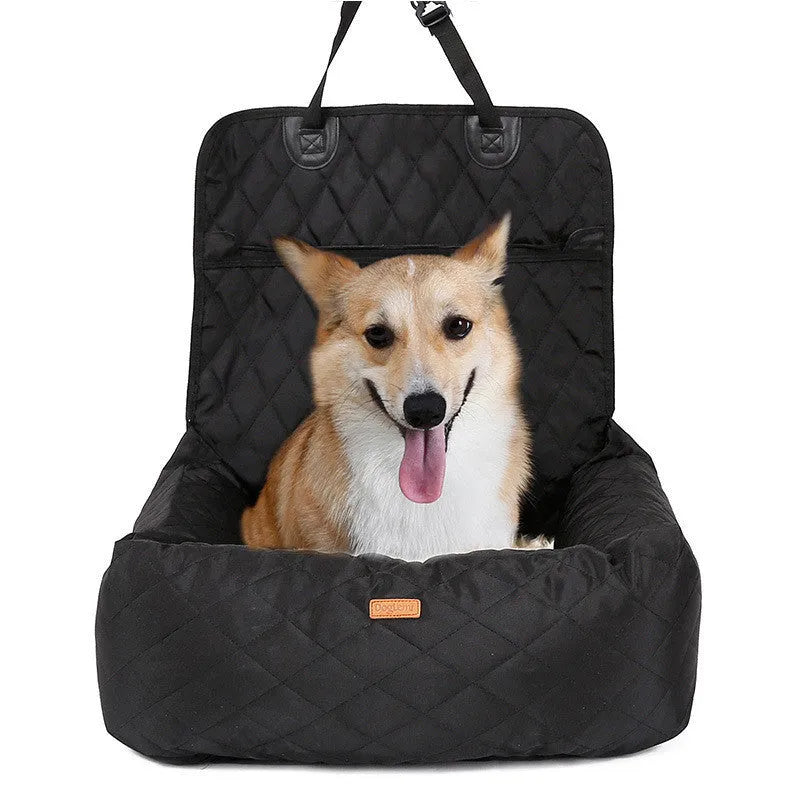 Pet car nest mat in black non-slip Oxford cloth with waterproof surface for dogs