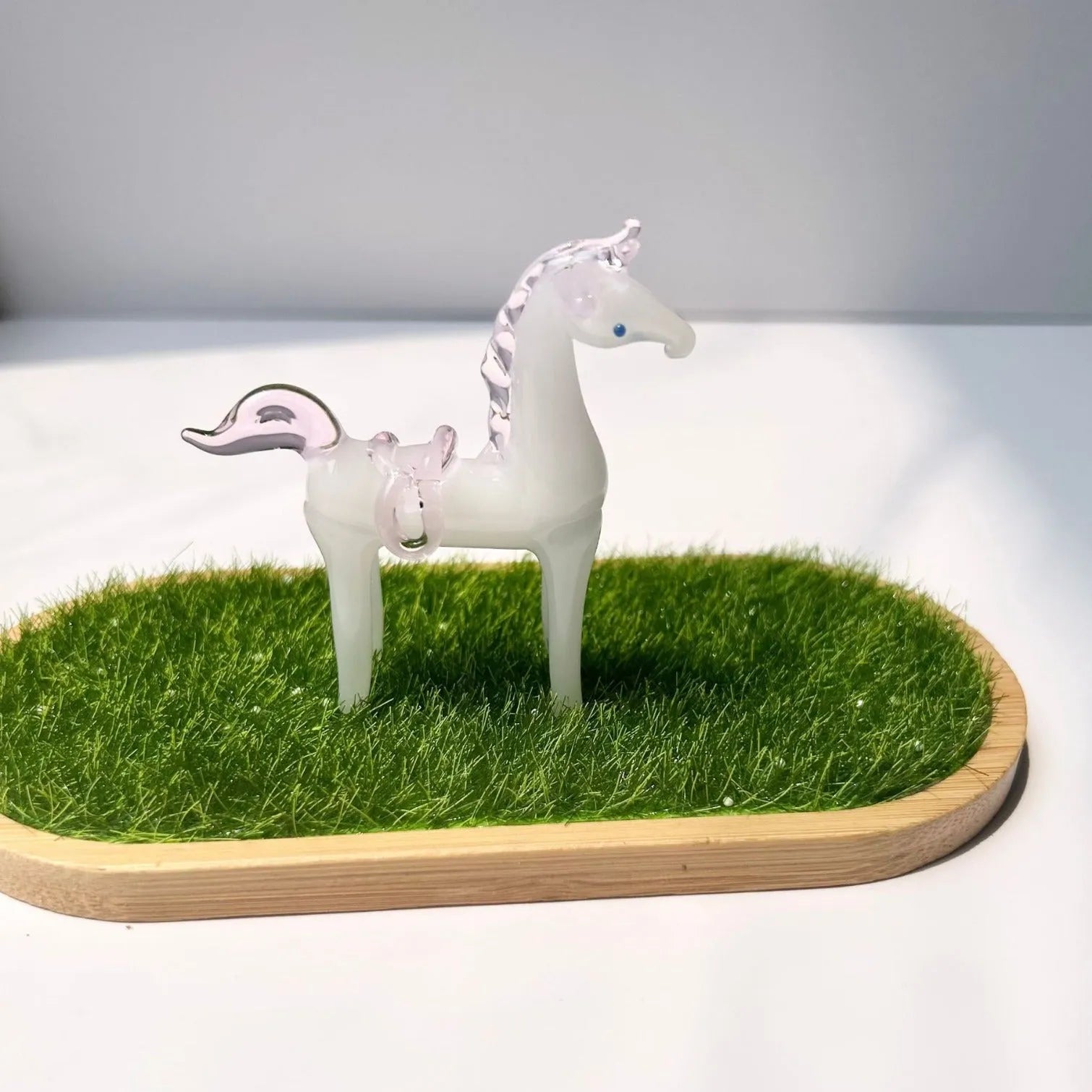 Brown glazed horse office decoration with coloured glaze finish