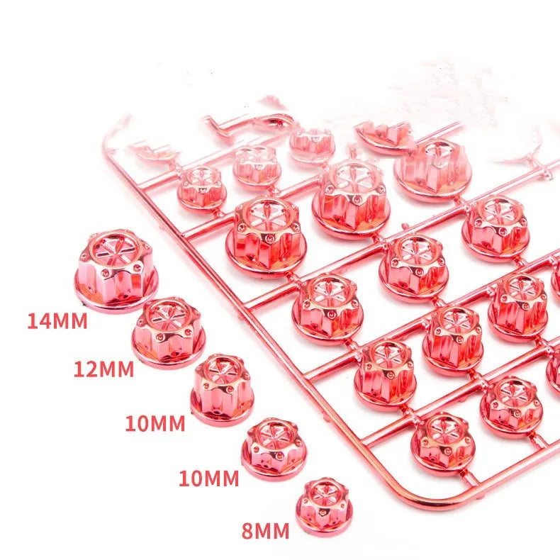 Set of 30 coloured ABS plastic motorcycle screw caps for engine modification.