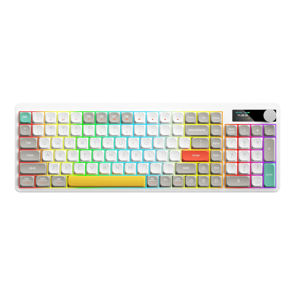 Black Iron Cow mechanical keyboard with RGB backlighting and full key layout on desk