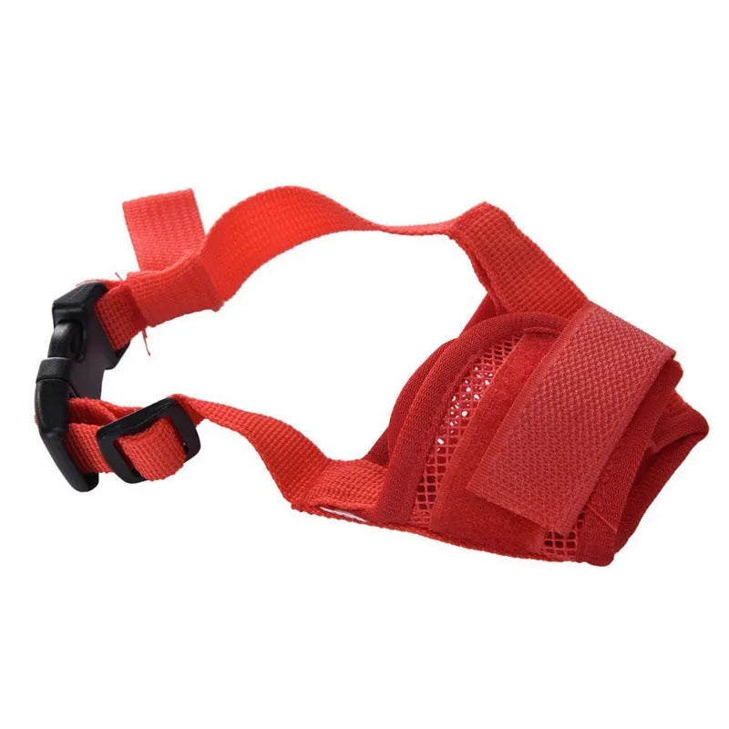 Adjustable plastic dog muzzle in multiple colours for biting and barking prevention