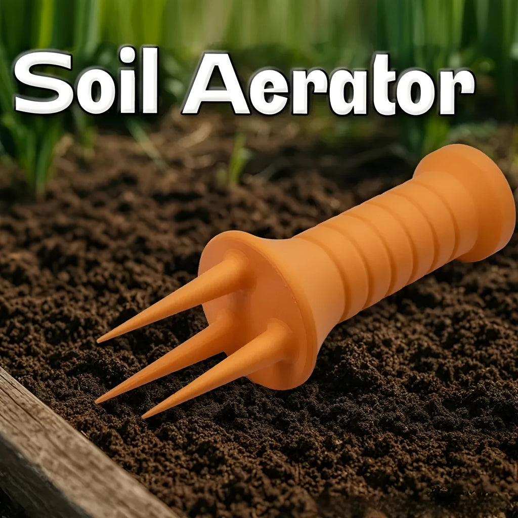 Home gardening plastic soil aerator in two sizes and six colours for loosening compacted pot soil