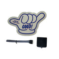 Luminous wall sticker kit showing luminescent film, battery driver unit, and connecting line