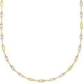 Geometric crystal pendant necklace on an alloy chain, showcasing a random colour and cool wind style.