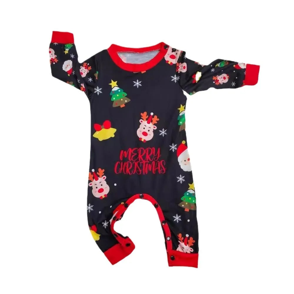 Family Christmas matching pyjamas set in cotton with plaid and cartoon designs for adults, children, babies and dogs