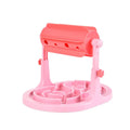 Blue interactive pet slow feeder puzzle bowl with adjustable height and raised patterns
