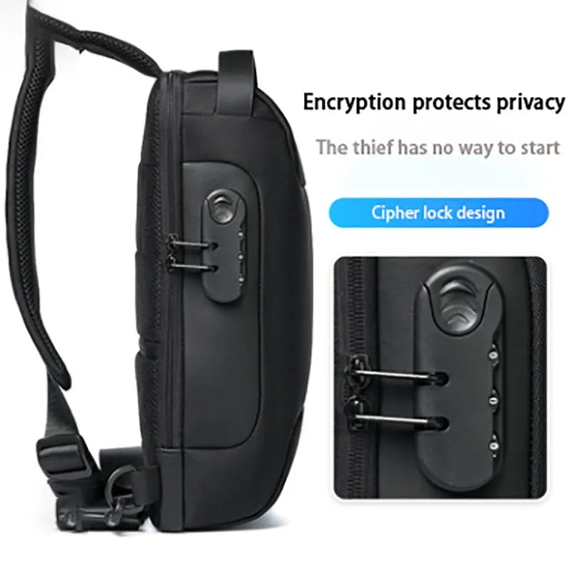 Men's waterproof Oxford cloth anti-theft crossbody messenger bag with laptop compartment