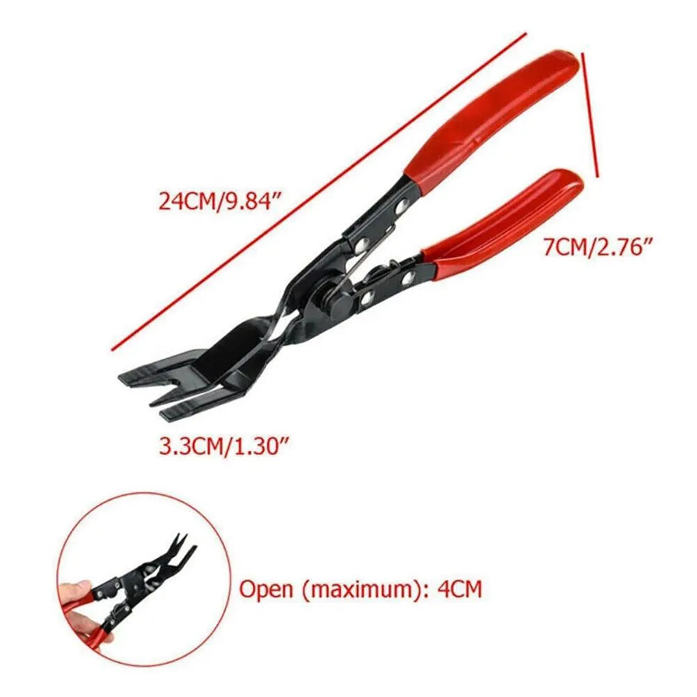 Blue car door panel separator pliers with 240mm drop forged steel construction for interior clamp removal
