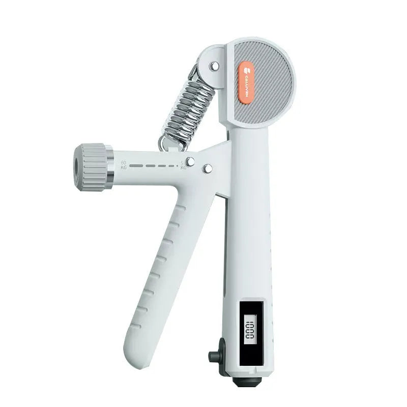 Adjustable spring resistance hand grip strength trainer in ABS plastic