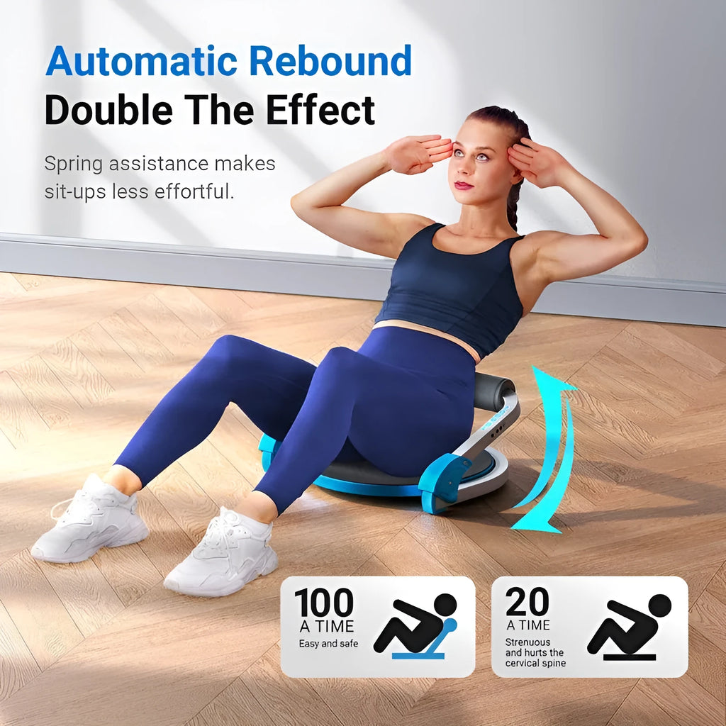 Household mini multifunctional abdominal exercise device in red or sky blue for home fitness
