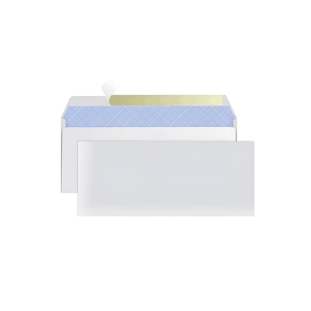 Blue confidential security envelope with self-adhesive strip showing tamper-evident anti-opening design