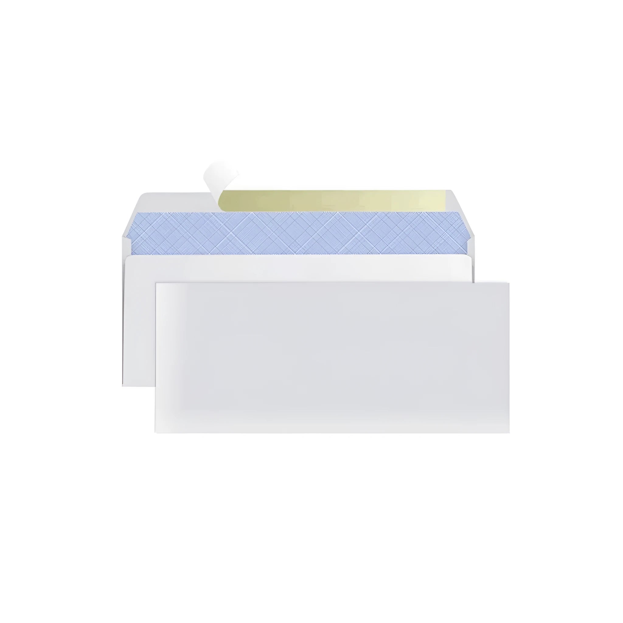 Blue confidential security envelope with self-adhesive strip showing tamper-evident anti-opening design