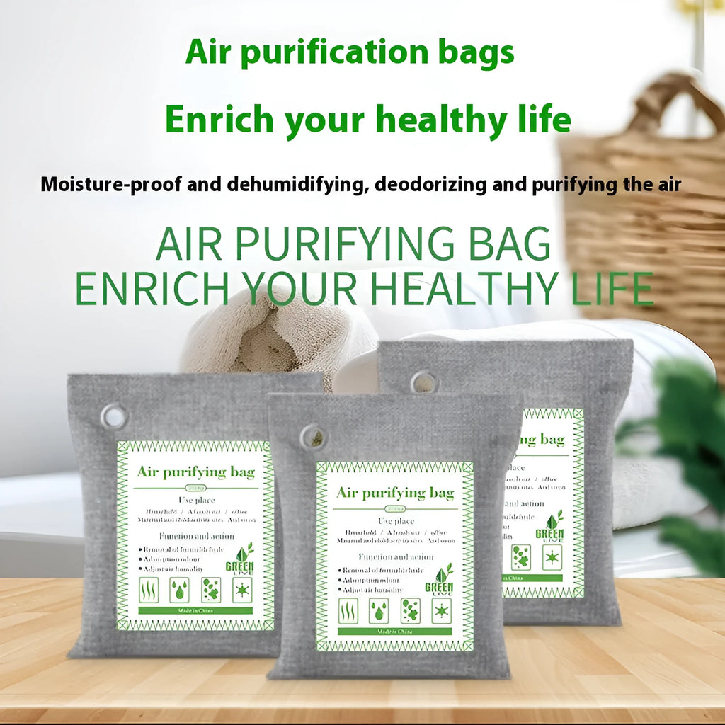 Bamboo charcoal wrapped activated carbon air purification bag for formaldehyde removal
