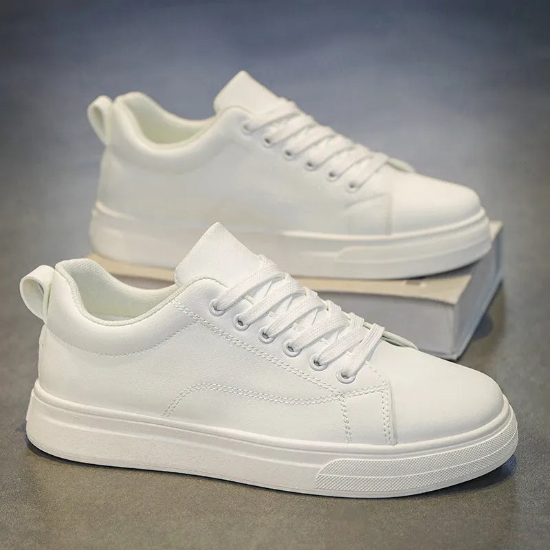 Men's Korean-style breathable sneakers in plus sizes 39-45 rubber sole round toe lace-up casual footwear
