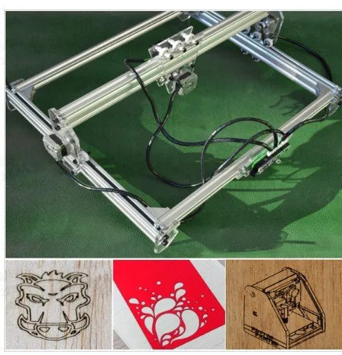 Miniature laser engraving machine with 3000mw laser module and 400x300mm bottom plate