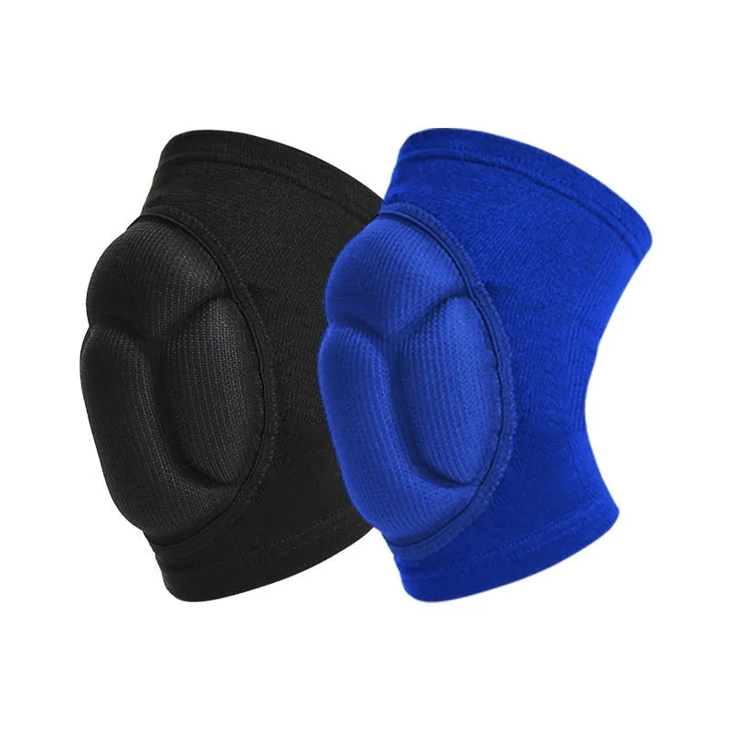 Thick sponge kneepad protection for volleyball dance hiking sports in black and blue colours
