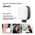 Black and white mobile phone magnetic selfie fill light with adjustable lighting for photography