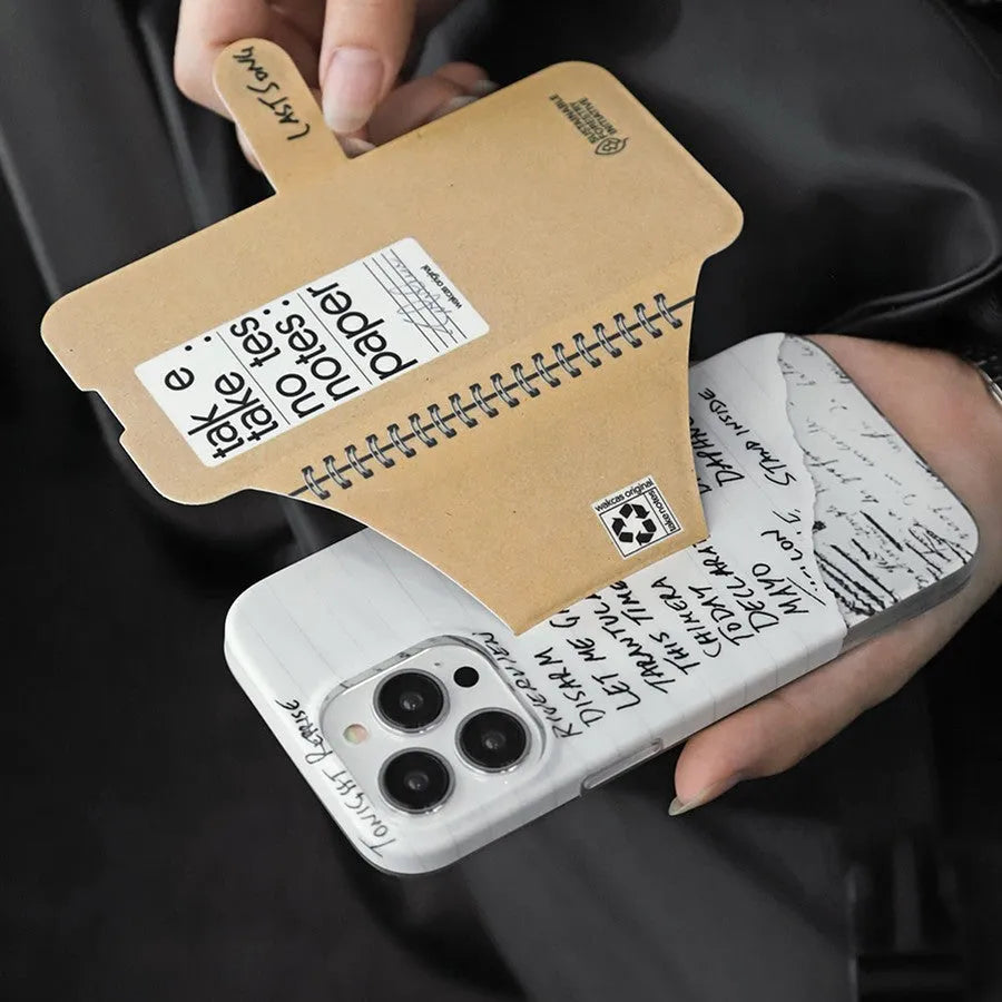 Minimalist TPU phone case with flip stand, kraft paper texture, for iPhone 14 13 12 11