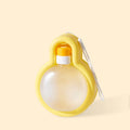 Green portable pet travel water cup with drinking bowl extended, showing 2-in-1 design for dogs