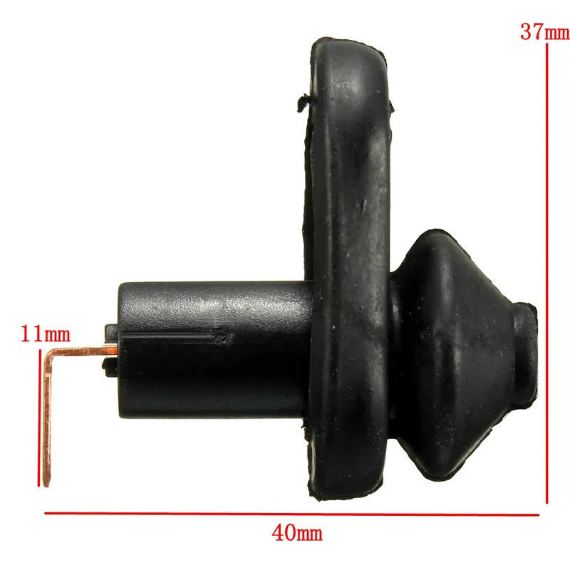 Black universal car door light switch with plastic and metal construction