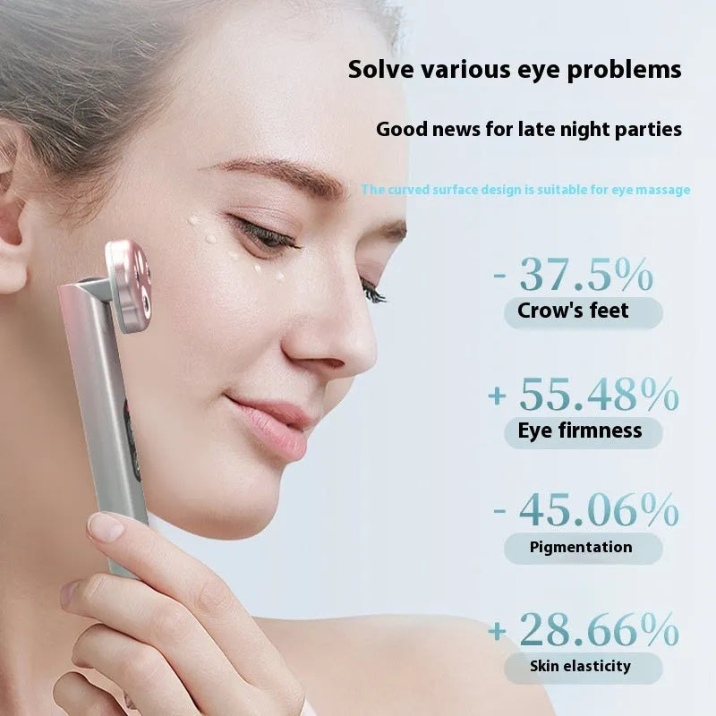 Cat's Paw eye massager in gradient pink with micro-current vibration and three gears.