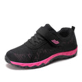 Women's low top wedge heels with velcro closure and breathable mesh upper in autumn colours