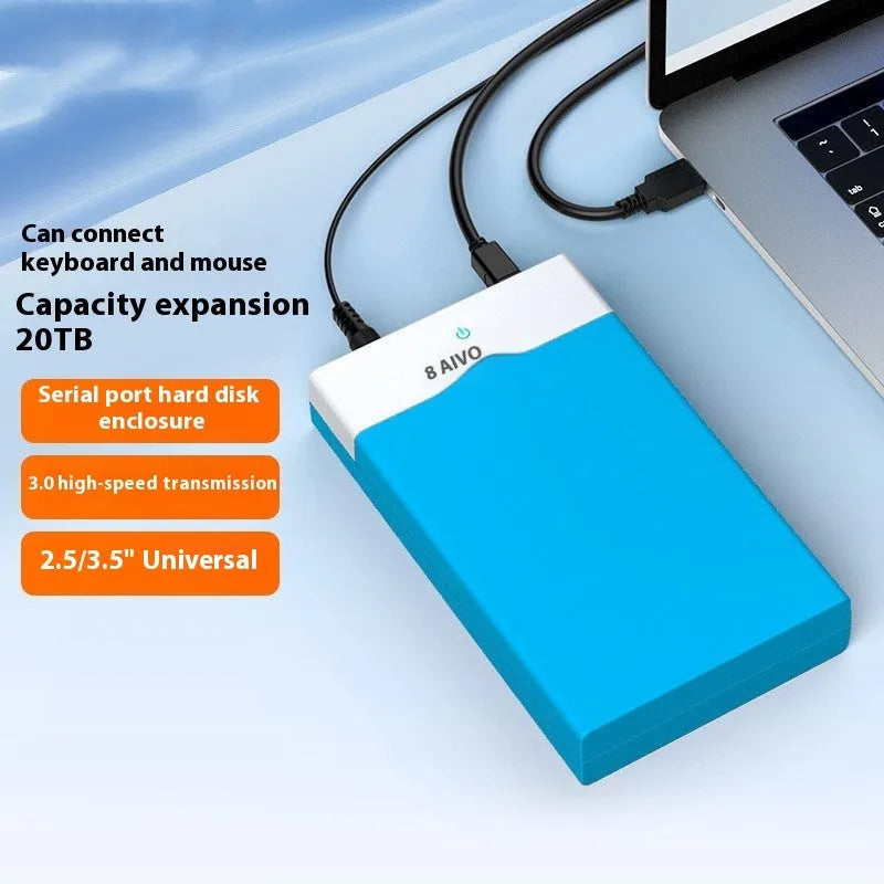 3.5 inch SATA to USB hard disk enclosure with power supply and data cable