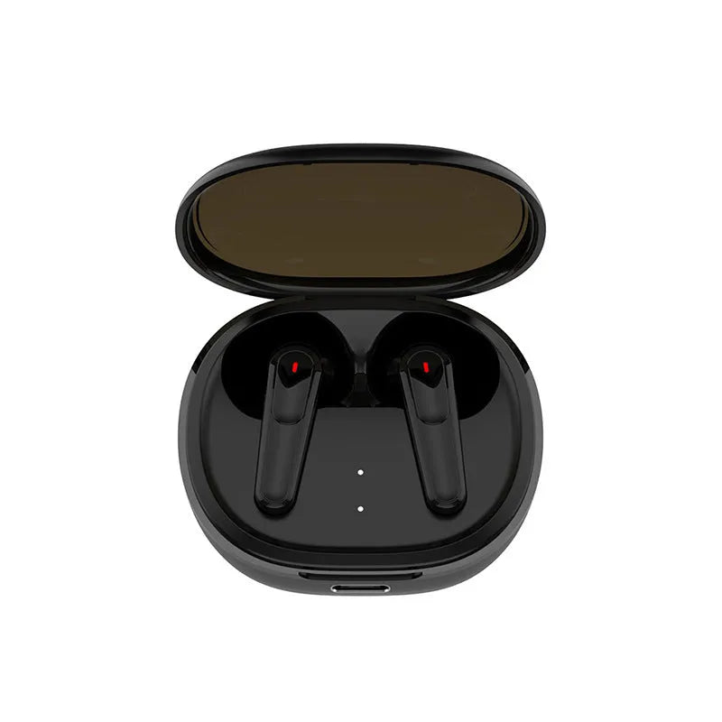 Black PRO30 in-ear Bluetooth noise cancelling headphones with charging case