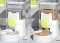 Hanging cat water fountain and automatic dog feeder combo set in blue, with two 1000ml plastic bowls for drinking and feeding