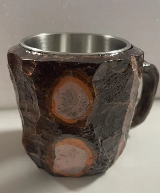 400ml resin coffee mug with handle in a choice of colours including blue, purple, and rock pattern.
