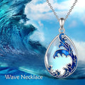 Blue heart-shaped alloy pendant on a chain, HAILANG women's necklace.
